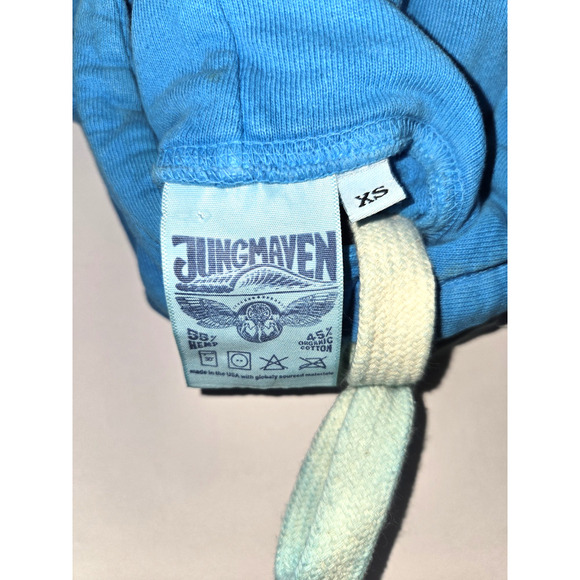 Jungmaven Womens Cropped XS Hemp Organic Cotton Maui Pullover Hoodie Blue - Picture 5 of 13